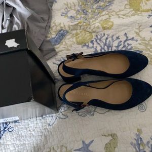 Talbots sling back suede pumps